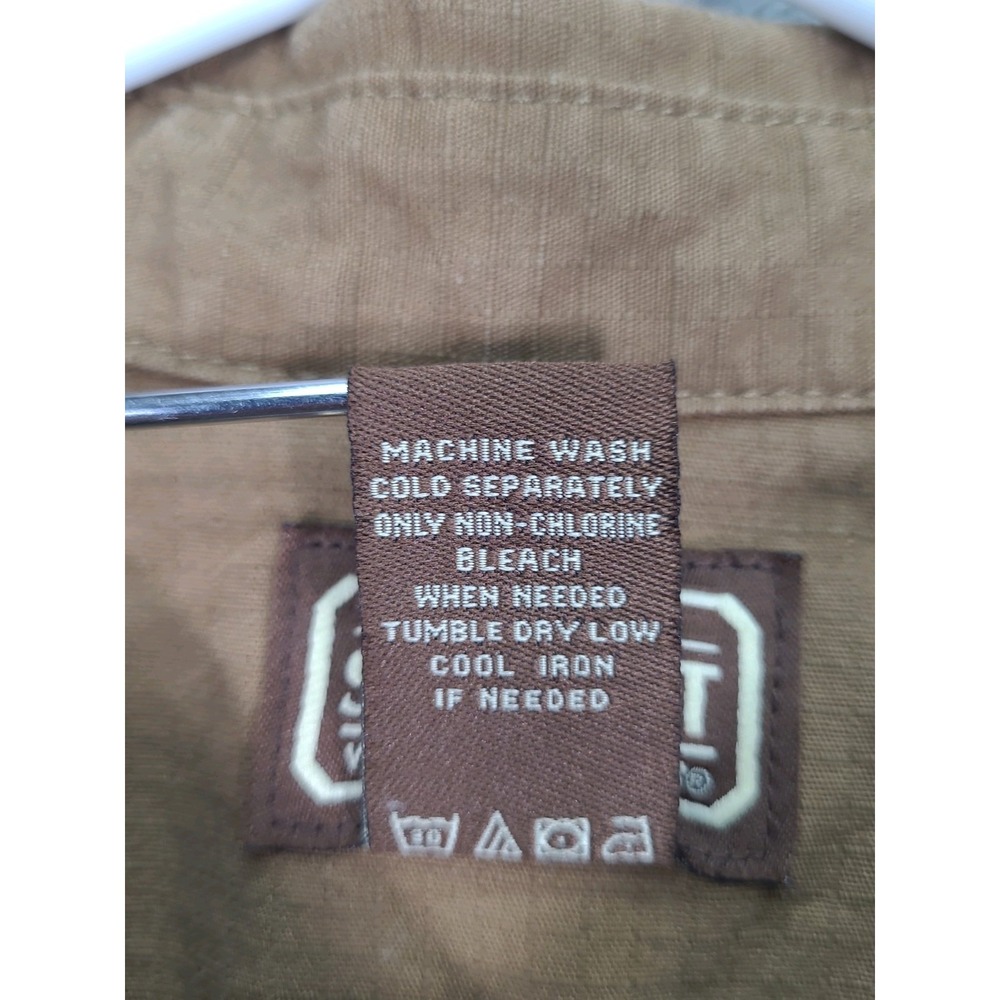 CE Schmidt Brown Ripstop Button Up Shirt Workwear Mens Size‎ XL Heavyweight - Picture 3 of 8